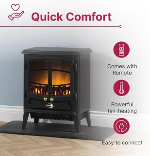 Vrijstaande Elektrische Sfeerhaard met LED Vuureffect en Instelbare Warmtefunctie