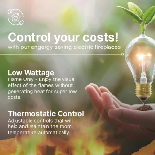 Vrijstaande Elektrische Sfeerhaard met LED Vuureffect en Instelbare Warmtefunctie