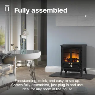 Vrijstaande Elektrische Sfeerhaard met LED Vuureffect en Instelbare Warmtefunctie