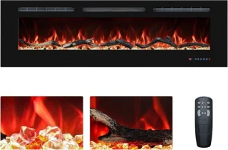 152 cm Elektrische Open Haard Inserts voor Wandmontage - Verwarmingsoplossing met Afstandsbediening en Aanraakscherm