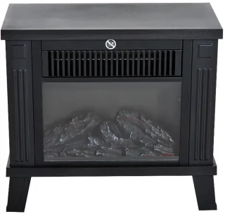 Sfeerhaard Elektrisch - Haard met Verwarming - 600/1200W - Kachel Vrijstaand - Openhaard - Metaal - Zwart - 34x17x31cm