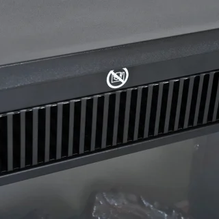Sfeerhaard Elektrisch - Haard met Verwarming - 600/1200W - Kachel Vrijstaand - Openhaard - Metaal - Zwart - 34x17x31cm