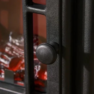 Sfeerhaard Elektrisch - Haard met Verwarming - Realistisch LED-vlameffect - 1000/2000 W - Openhaard - Kachel Vrijstaand - Zwart