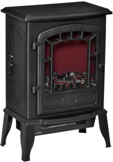 Sfeerhaard Elektrisch - Haard met Verwarming - Realistisch LED-vlameffect - 1000/2000 W - Openhaard - Kachel Vrijstaand - Zwart