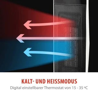 Kachel en Ventilator met Afstandsbediening - Oscillerende Torenventilator voor Verwarming en Verkoeling - Instelbare Temperatuur van 15 tot 35°C