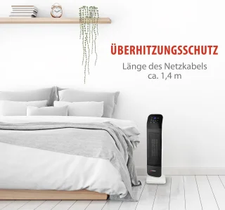 Kachel en Ventilator met Afstandsbediening - Oscillerende Torenventilator voor Verwarming en Verkoeling - Instelbare Temperatuur van 15 tot 35°C