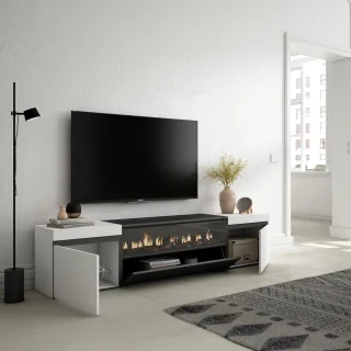 Moderne TV-kast met Elektrische Open Haard - 200 x 45 x 35 cm - Voor TVs tot 203 cm