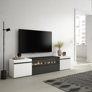Moderne TV-kast met Elektrische Open Haard - 200 x 45 x 35 cm - Voor TVs tot 203 cm
