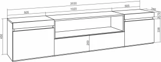 Moderne TV-kast met Elektrische Open Haard - 200 x 45 x 35 cm - Voor TVs tot 203 cm
