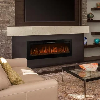 Elektrische Inbouwhaard LuxeFlame™ 127 cm – Wand- & Vrijstaande Sfeerhaard met Verwarming – 2 Warmtestanden 950W/1850W – 12 LED Kleuren – 5 Lichtsterktes – Thermostaat 15-35°C – Afstandsbediening & Timer – HomeByNicole