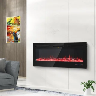 Elektrische Wandhaard met Realistisch Vuureffect en Digitale Thermostaat - 2000W