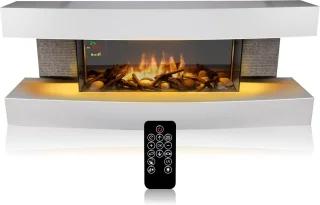 Elektrische Sfeerhaard met Schouw 2000W - Vrijstaande Kachel met Afstandsbediening en LED Vlammen