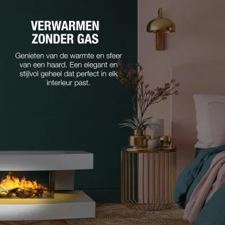 Elektrische Sfeerhaard met Schouw 2000W - Vrijstaande Kachel met Afstandsbediening en LED Vlammen