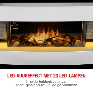 Elektrische Sfeerhaard met Schouw 2000W - Vrijstaande Kachel met Afstandsbediening en LED Vlammen