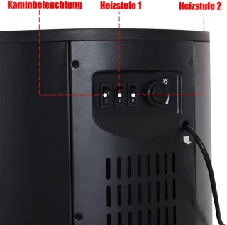 Sfeerhaard Elektrisch - Haard met Verwarming - LED-vlameffect - 900/2000W - Openhaard - Decoratieve Haardkachel - Kachel Vrijstaand - Zwart - 41x41x64,5 cm