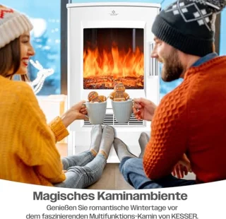 Elektrische Kachel met Panoramisch Venster, 9 Kleuren & Afstandsbediening - 900/1800 W