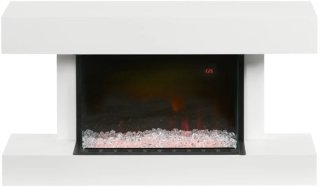Sfeerhaard Elektrisch - Wandhaard - Haard met Verwarming - Realistisch LED-vlameffect - 2000 W - Kristallen - 11 Kleuren en 3 Helderheidsniveaus - Openhaard - Kachel Wandmontage - Wit review