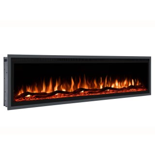 De EVIQ Royal Paris 50 inch - Elektrische sfeerhaard - Haard met Verwarming - Sfeerhaard Elektrisch geschikt voor Cinewall - Inbouw Sfeerhaarden - Elektrische Kachel Sfeerhaard - 128x14x43cm - Zwart in één oogopslag