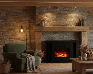 Elektrische Sfeerhaard met Verwarming – TasalFurniture TARVOS Luxe Vrijstaande Haard 1500W – LED Vuur in 3 Kleuren, Realistisch 3D Vuurbeeld, Houtdecoratie, Timer, Afstandsbediening, Knisperend Geluid, Oververhittingsbeveiliging – Modern Zwart Design