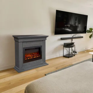 Xaralyn Flex EFL-HLZ elektrische open haard - Witte houten haardombouw - 1500 watt verwarming - afstandsbediening