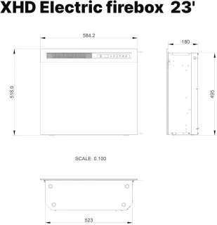 Elektrische Inbouwhaard met Optiflame Vlameffect en Afstandsbediening – 1400W Verwarming