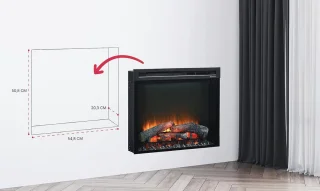 Elektrische Inbouwhaard met Optiflame Vlameffect en Afstandsbediening – 1400W Verwarming