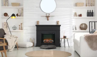 Elektrische Inbouwhaard met Optiflame Vlameffect en Afstandsbediening – 1400W Verwarming