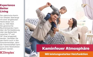 Elektrische Inbouwhaard met Optiflame Vlameffect en Afstandsbediening – 1400W Verwarming