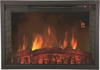 Elektrische Inbouwhaard met Verlichting en Verwarming - LED Vlameffect, 2000W