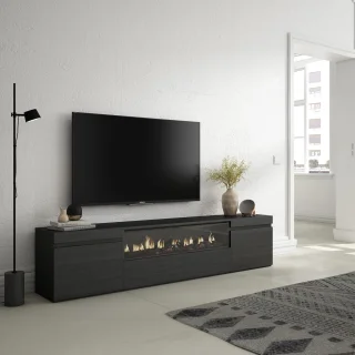 Moderne TV-meubel met Elektrische Open Haard voor TV's tot 80 inch - 200 x 45 x 35 cm