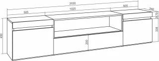 Moderne TV-meubel met Elektrische Open Haard voor TV's tot 80 inch - 200 x 45 x 35 cm