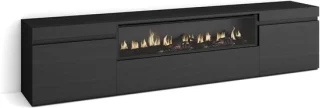 Moderne TV-meubel met Elektrische Open Haard voor TV's tot 80 inch - 200 x 45 x 35 cm
