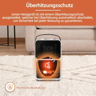 Elektrische open haard met ventilatorkachel en led-vlam voor sfeervolle verwarming