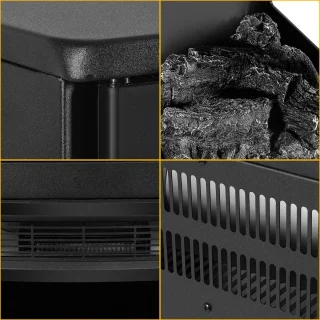 Elektrische haard Elektrische Sfeerhaard LED Vlammeneffect Sfeerhaard Vrijstaand Zwart 900W/1800W