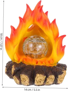 Zonne-energie Faux Open Haard Houtblokken - Realistisch Vlameffect voor Feestdagen en Decoratie