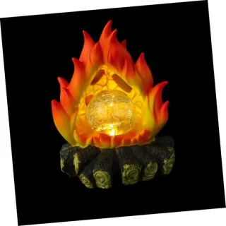 Zonne-energie Faux Open Haard Houtblokken - Realistisch Vlameffect voor Feestdagen en Decoratie