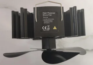 4-bladige kachelventilator met thermometer voor houtkachels en open haarden