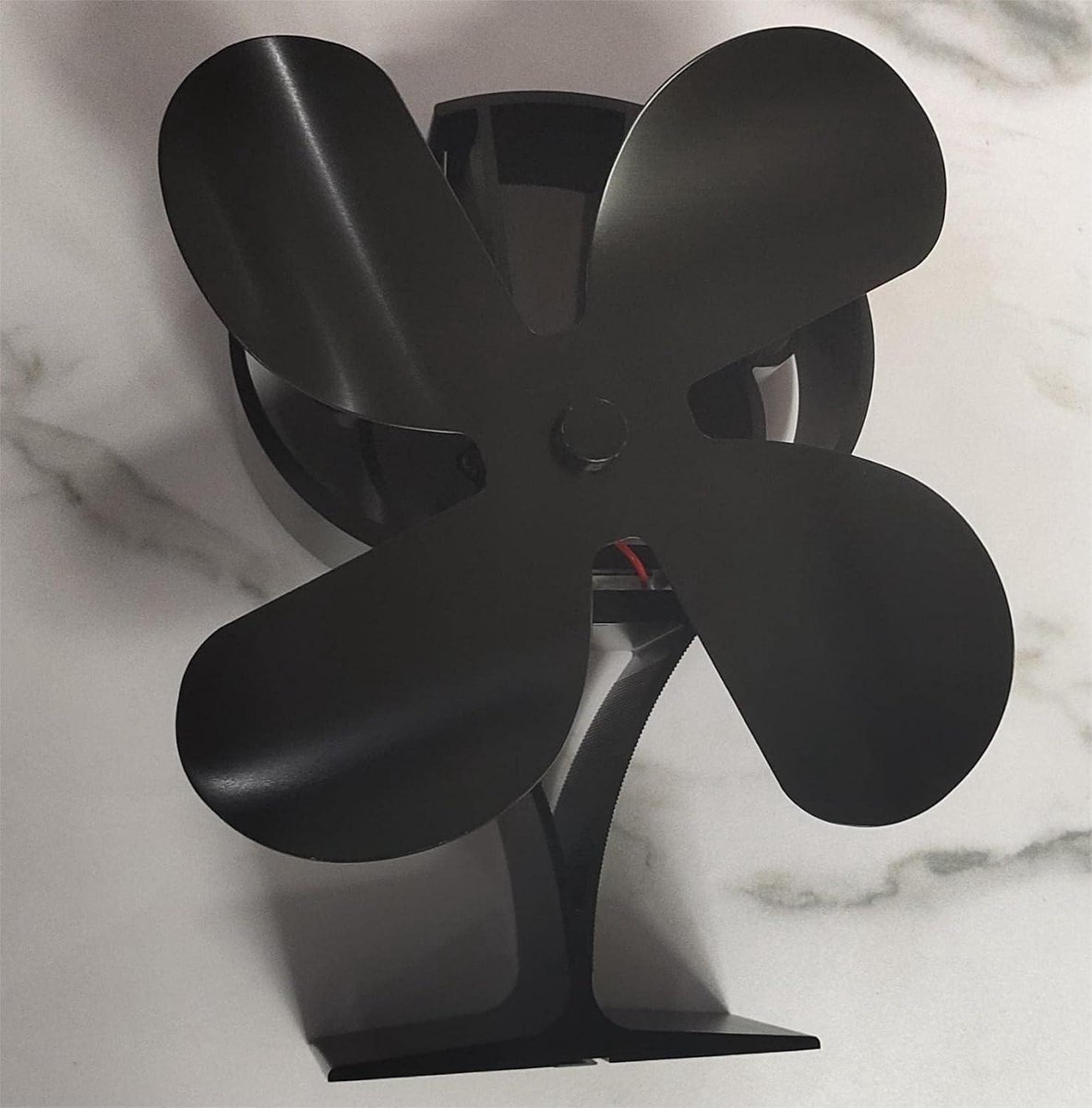 4-bladige kachelventilator met thermometer voor houtkachels en open haarden