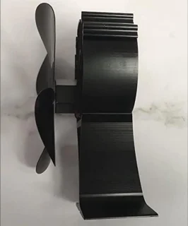 4-bladige kachelventilator met thermometer voor houtkachels en open haarden