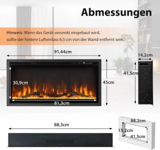 91 cm Elektrische Open Haard