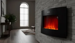 AbtKantoor elektrische haard vrijstaand 35 inch zwart