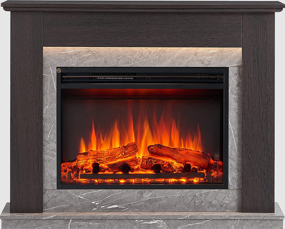 Ajax Elektrische Sfeerhaard Donkerbruin 25x112x88,3 cm