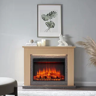Ajax Elektrische Sfeerhaard Lichtbruin 25x112x88.3 cm