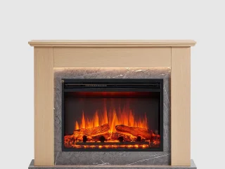 Ajax Elektrische Sfeerhaard Lichtbruin 25x112x88.3 cm