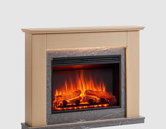 Ajax Elektrische Sfeerhaard Lichtbruin 25x112x88.3 cm