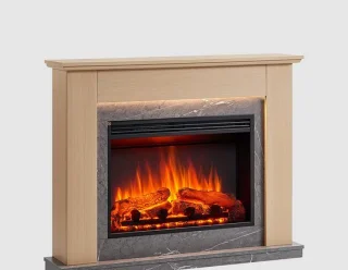 Ajax Elektrische Sfeerhaard Lichtbruin 25x112x88.3 cm