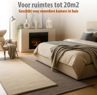 Altameubel Chicago Luxe Elektrische Inbouwhaard 67x23x62 cm - Zwart
