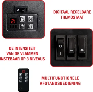 Altameubel Memphis Deluxe Elektrische Wandhaard