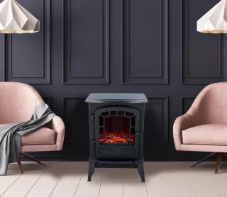 Altameubel Vancouver Elektrische Wandhaard 105,5 x 48 x 12 cm Zwart