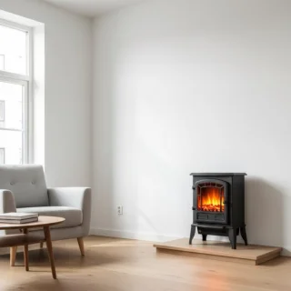 Altameubel Vancouver Elektrische Wandhaard 105,5 x 48 x 12 cm Zwart